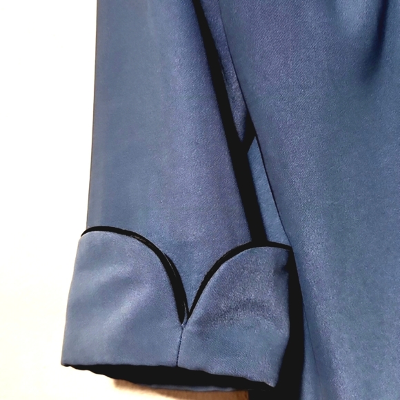 Dressbarn Woman Vintage Blue 3/4 Cuffed Sleeve Jacket Blazer Women's Size 16 - Picture 6 of 8